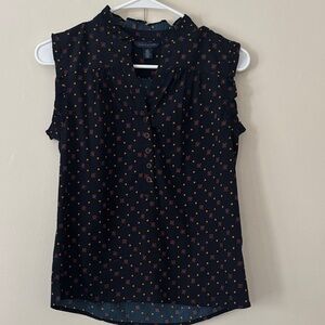 Tommy Hilfiger Navy Floral Blouse XS Petite